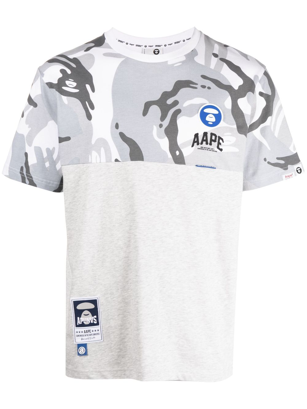 AAPE BY *A BATHING APE® camouflage-print panelled T-Shirt - Grey von AAPE BY *A BATHING APE®