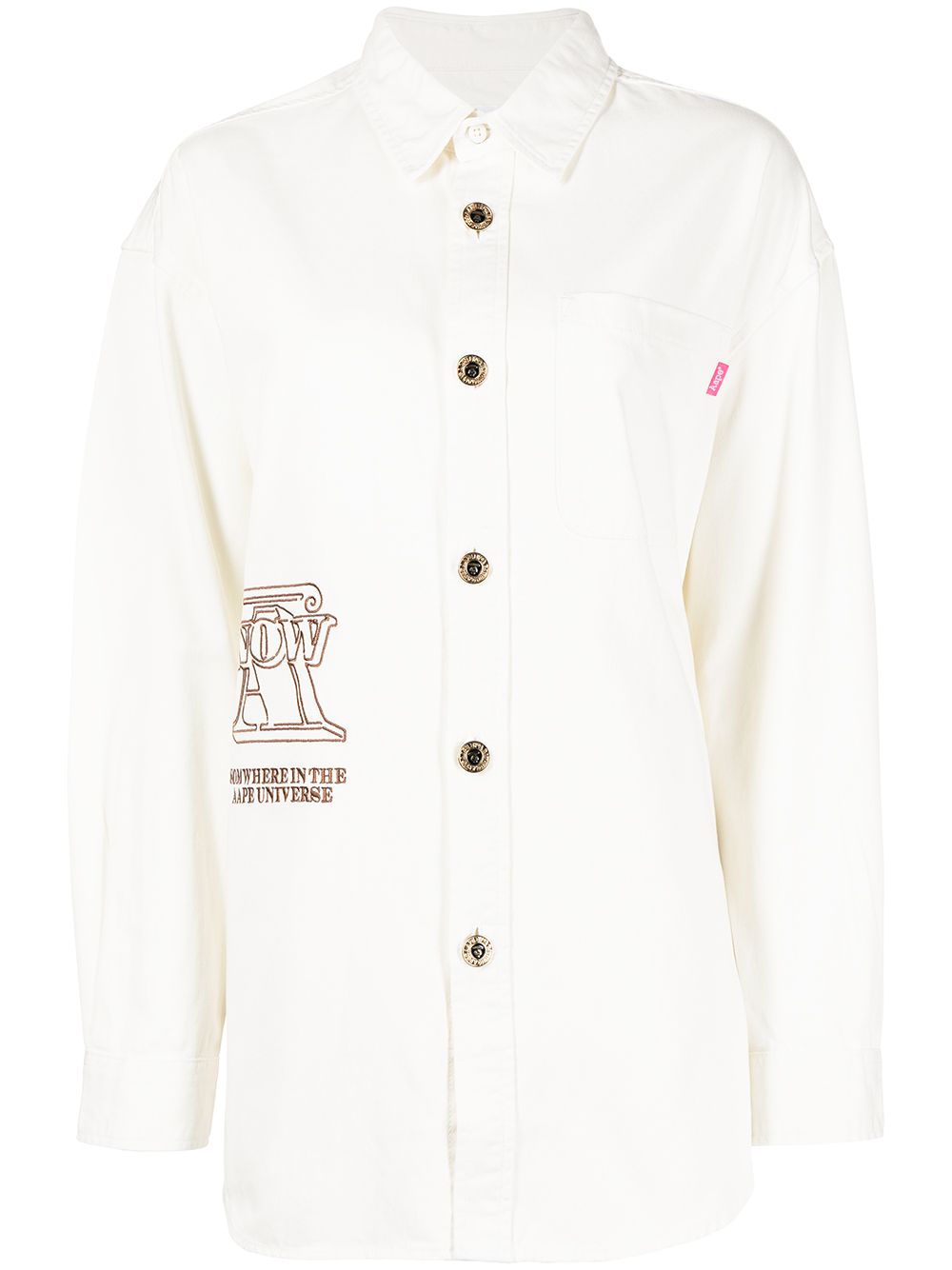 AAPE BY *A BATHING APE® embroidered-logo oversized shirt - White von AAPE BY *A BATHING APE®