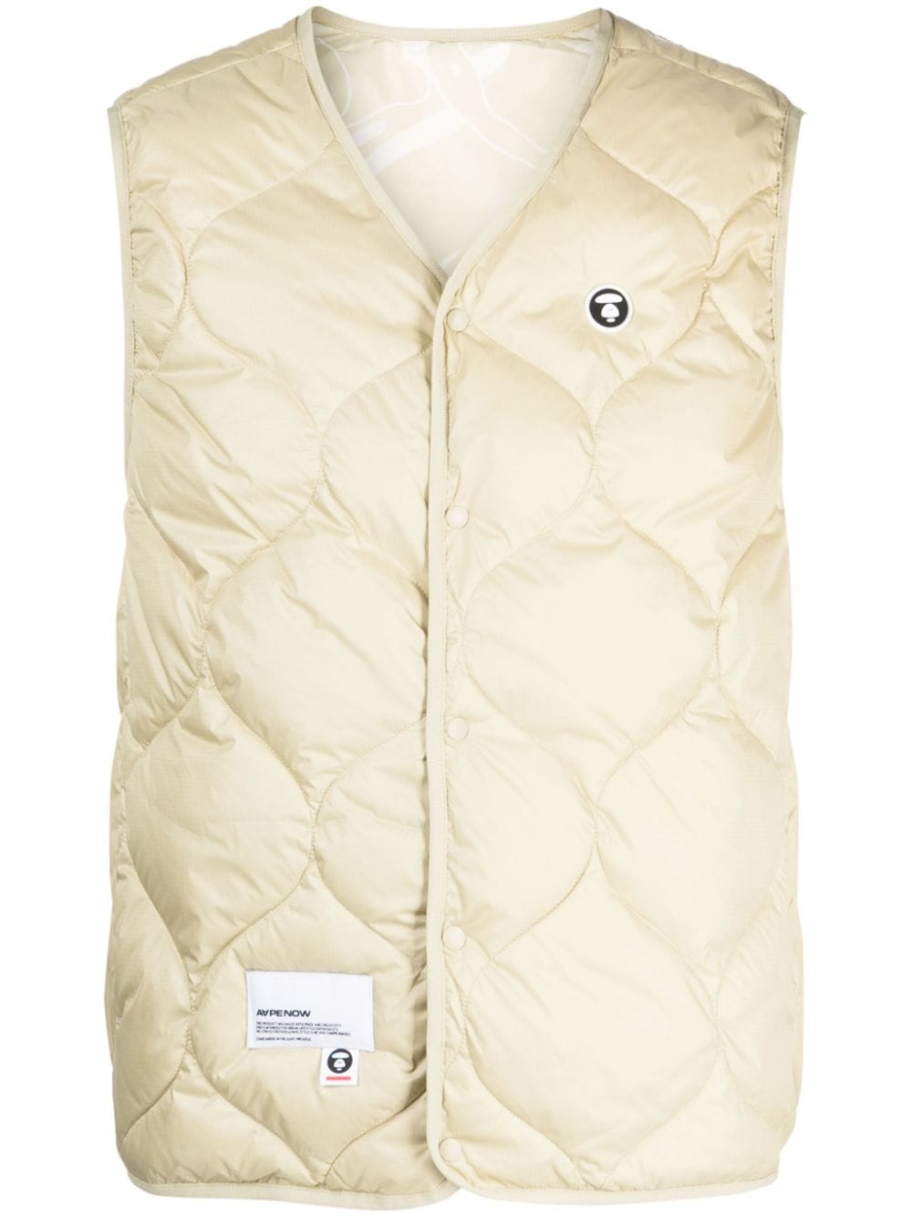 AAPE BY *A BATHING APE® embroidered-pattern padded gilet - Neutrals von AAPE BY *A BATHING APE®