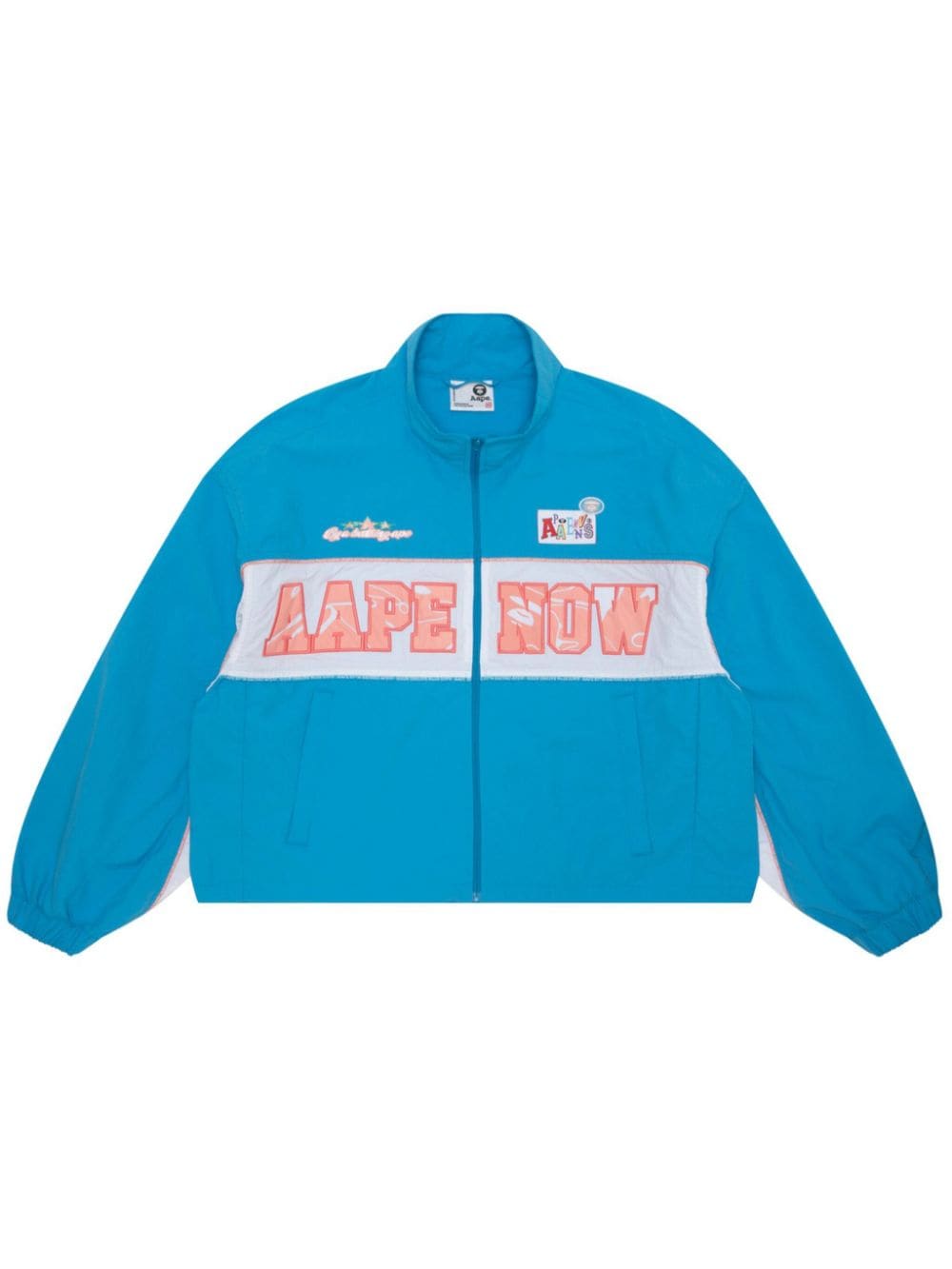 AAPE BY *A BATHING APE® logo-appliqué bomber jacket - Blue von AAPE BY *A BATHING APE®