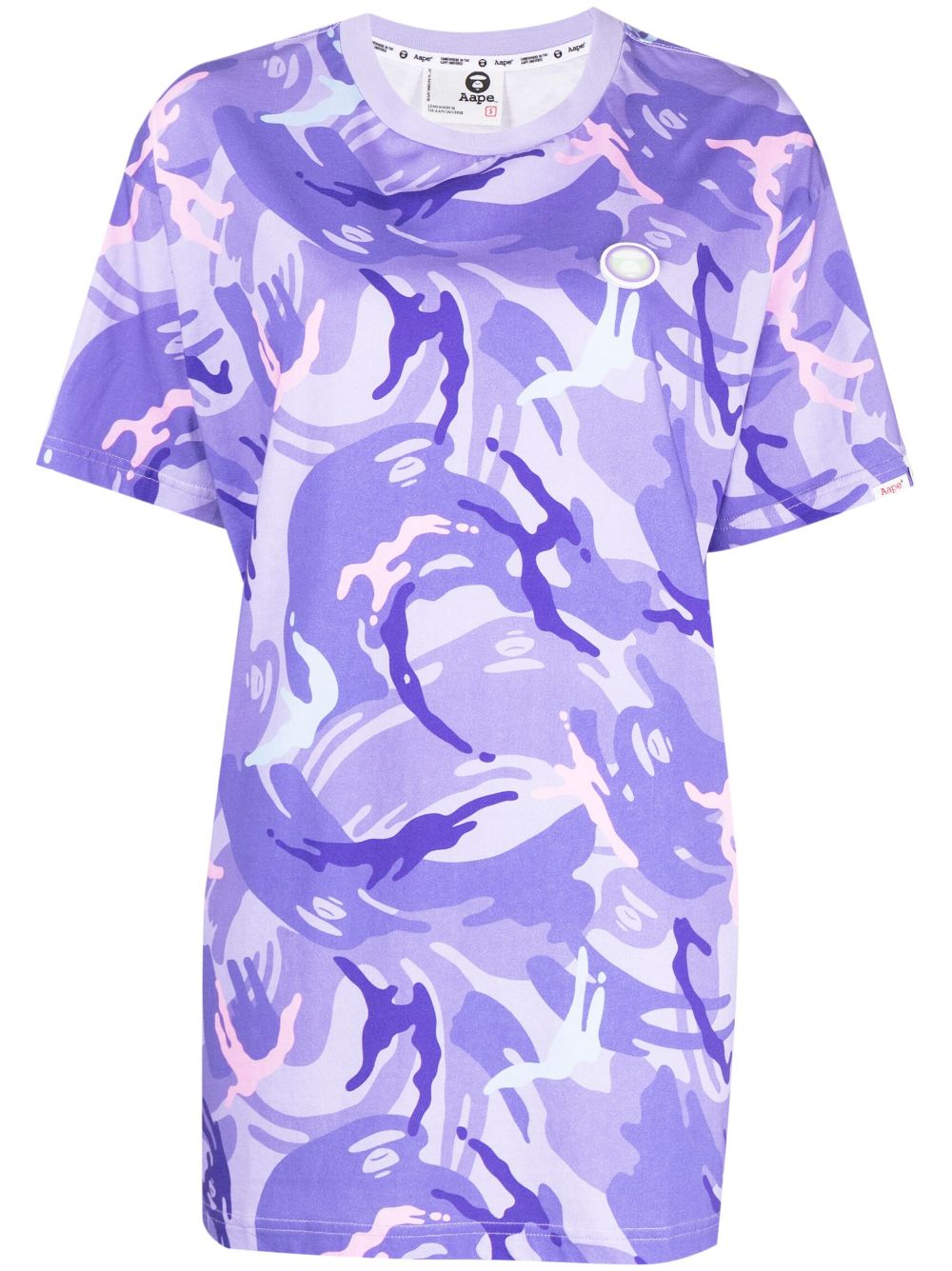 AAPE BY *A BATHING APE® logo-appliqué camouflage T-shirt - Purple von AAPE BY *A BATHING APE®