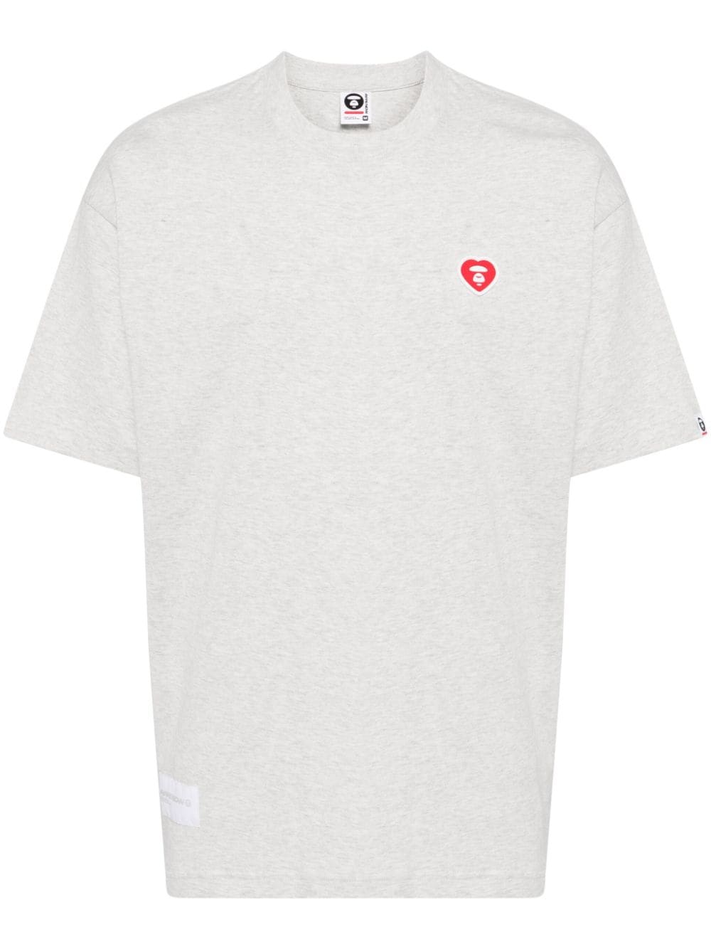 AAPE BY *A BATHING APE® logo-appliqué cotton T-shirt - Grey von AAPE BY *A BATHING APE®