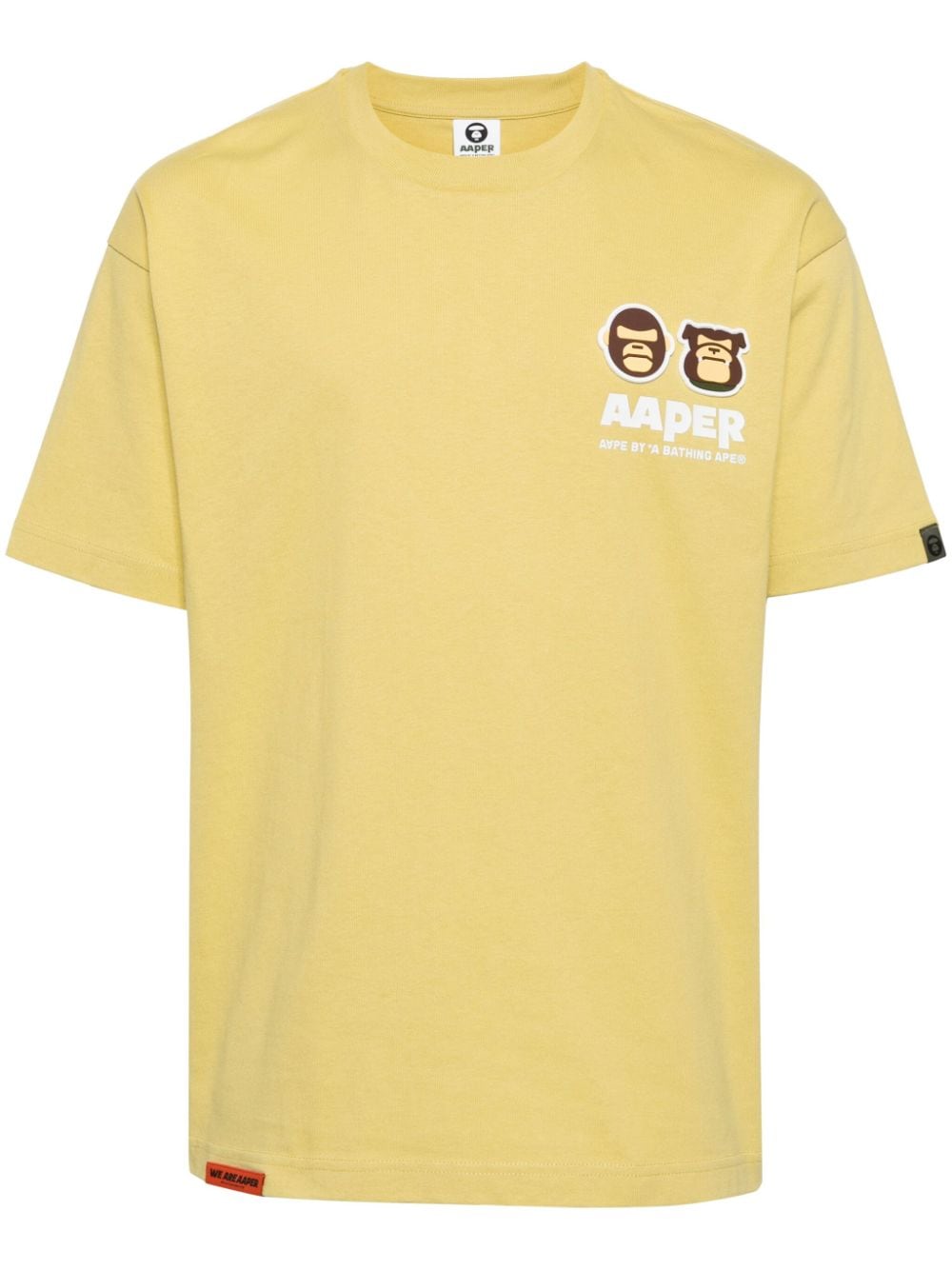 AAPE BY *A BATHING APE® logo-appliqué cotton T-shirt - Yellow von AAPE BY *A BATHING APE®