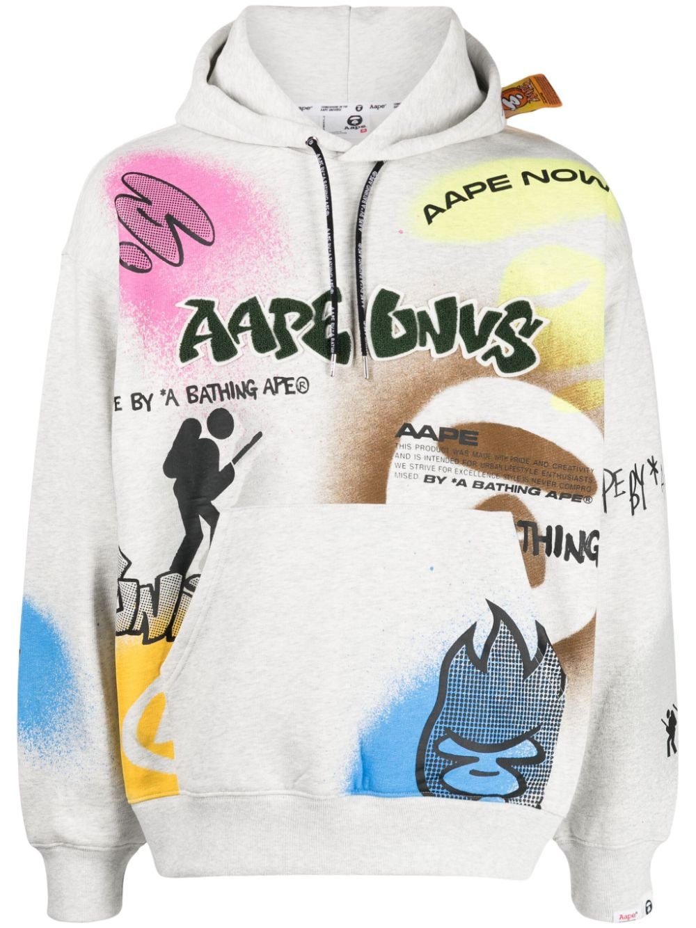 AAPE BY *A BATHING APE® logo-appliqué long-sleeve hoodie - Multicolour von AAPE BY *A BATHING APE®