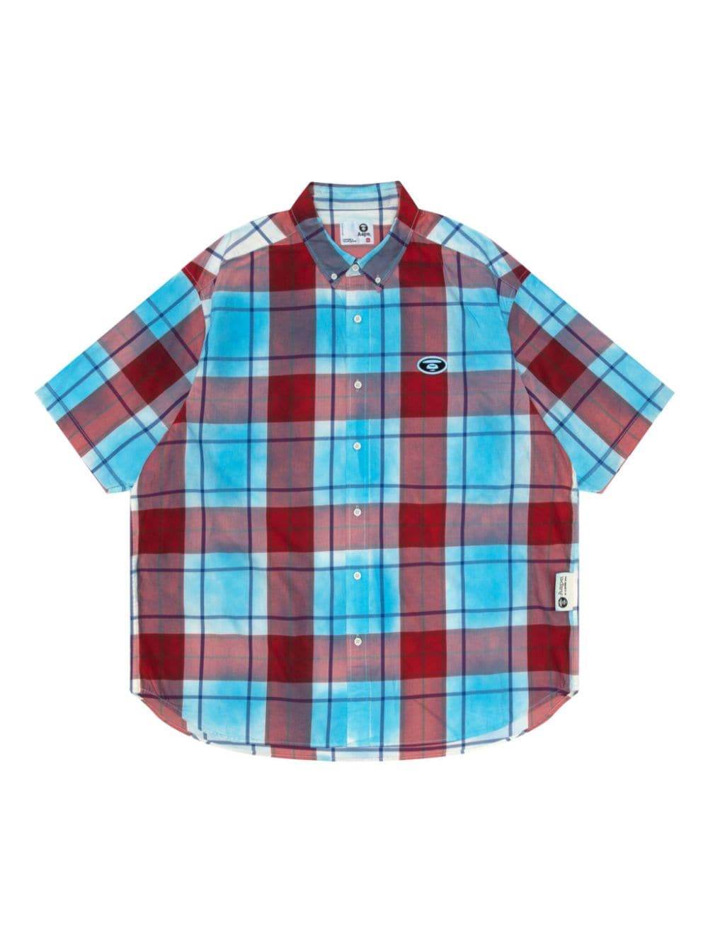 AAPE BY *A BATHING APE® logo-appliqué plaid shirt - Red von AAPE BY *A BATHING APE®