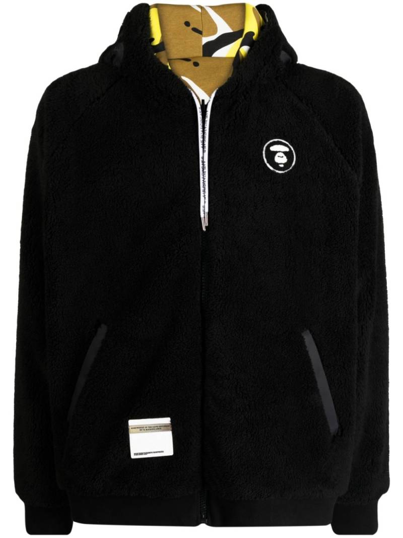 AAPE BY *A BATHING APE® logo-appliqué reversible hoodie - Black von AAPE BY *A BATHING APE®