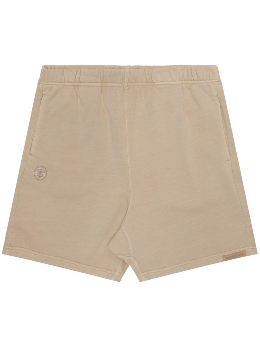 AAPE BY *A BATHING APE® logo-embroidered cotton shorts - Neutrals von AAPE BY *A BATHING APE®