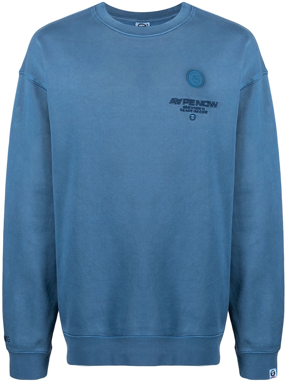 AAPE BY *A BATHING APE® logo-embroidered cotton sweatshirt - Blue von AAPE BY *A BATHING APE®