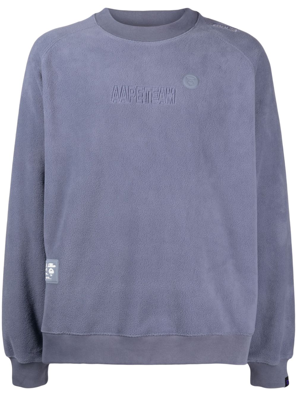 AAPE BY *A BATHING APE® logo-embroidered fleece sweatshirt - Blue von AAPE BY *A BATHING APE®