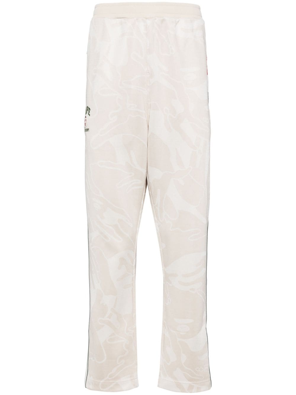 AAPE BY *A BATHING APE® logo-embroidered jacquard track pants - Neutrals von AAPE BY *A BATHING APE®