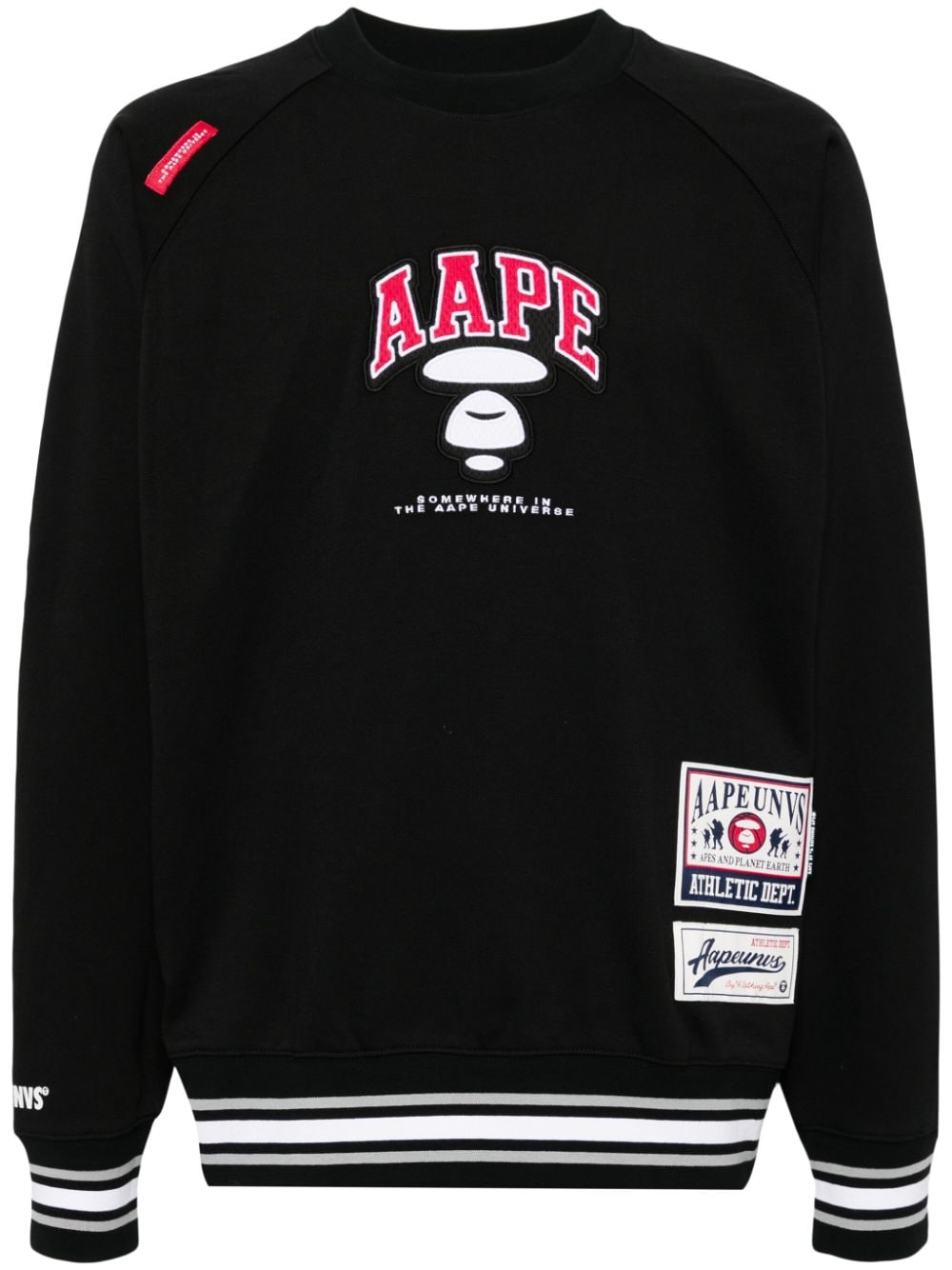 AAPE BY *A BATHING APE® logo-embroidered jersey sweatshirt - Black von AAPE BY *A BATHING APE®