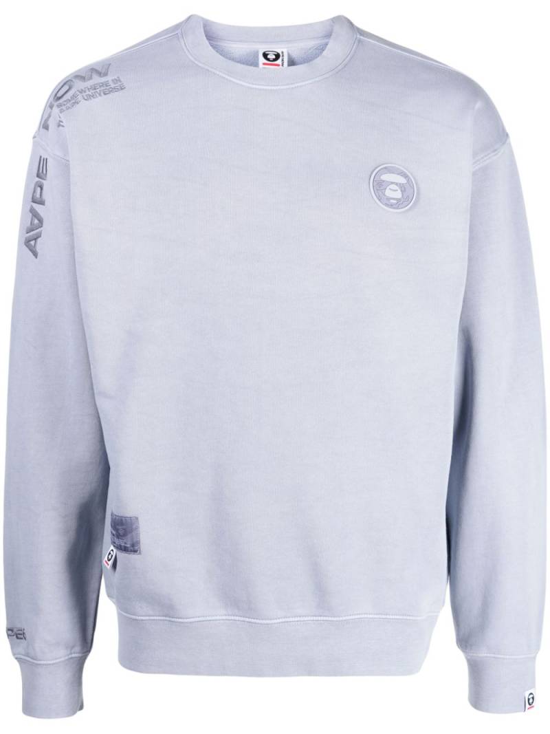 AAPE BY *A BATHING APE® logo-embroidered jersey sweatshirt - Purple von AAPE BY *A BATHING APE®