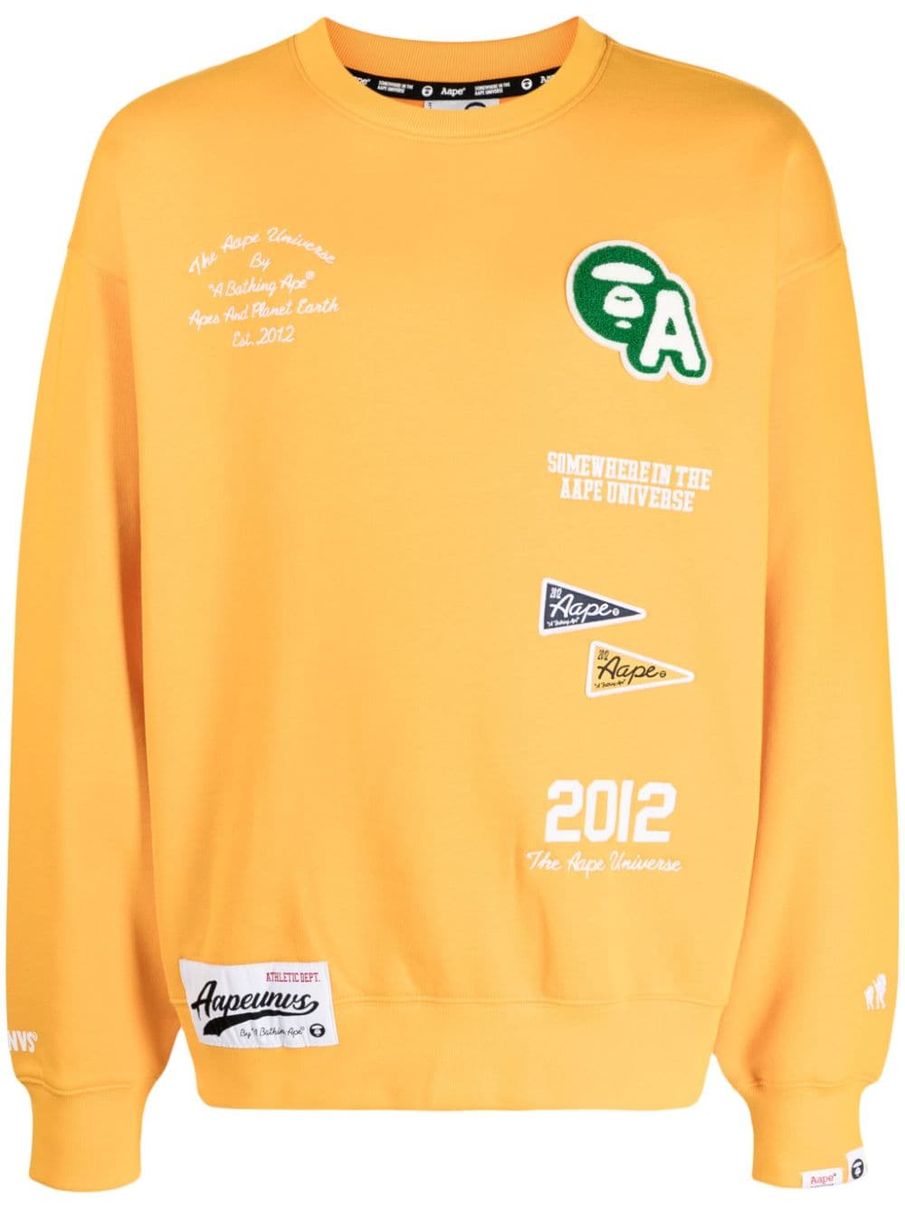 AAPE BY *A BATHING APE® logo-embroidered jersey sweatshirt - Yellow von AAPE BY *A BATHING APE®