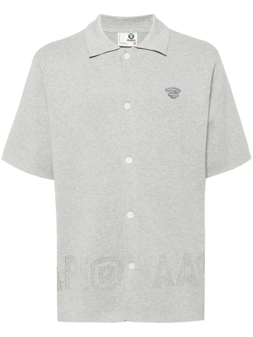 AAPE BY *A BATHING APE® logo-embroidered knitted shirt - Grey von AAPE BY *A BATHING APE®