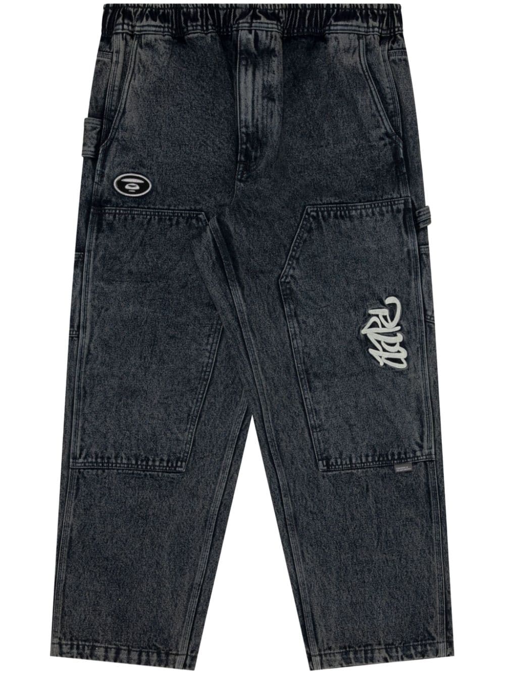 AAPE BY *A BATHING APE® logo-embroidered straight-leg jeans - Black von AAPE BY *A BATHING APE®