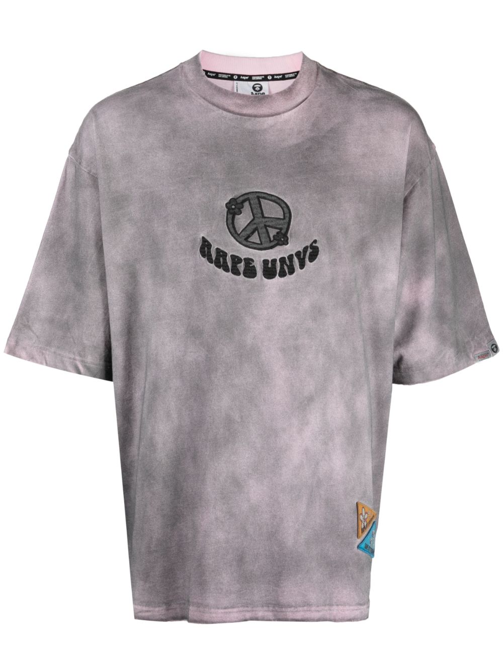 AAPE BY *A BATHING APE® logo-embroidered tie-dye T-shirt - Grey von AAPE BY *A BATHING APE®