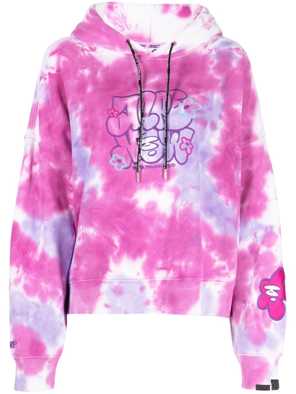 AAPE BY *A BATHING APE® logo-embroidered tie-dye hoodie - Pink von AAPE BY *A BATHING APE®