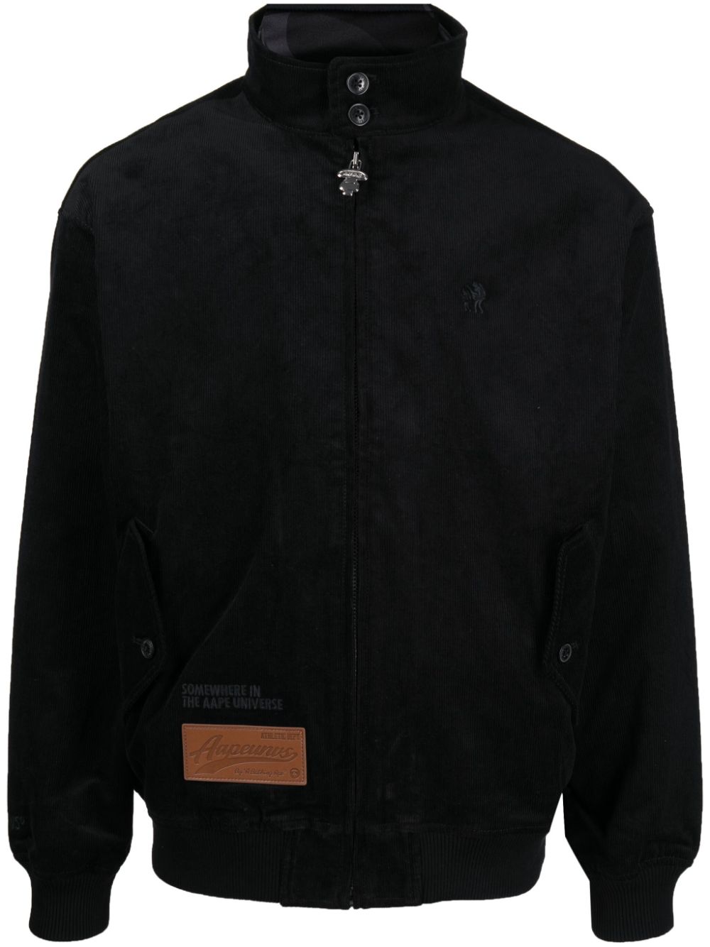 AAPE BY *A BATHING APE® logo-patch cotton bomber jacket - Black von AAPE BY *A BATHING APE®