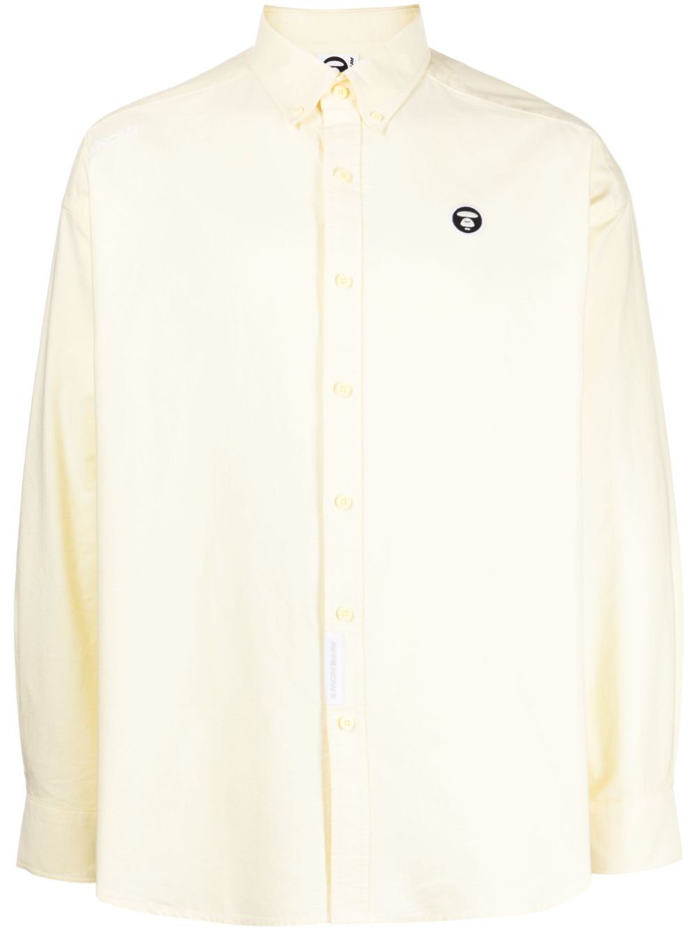 AAPE BY *A BATHING APE® logo-patch cotton shirt - Yellow von AAPE BY *A BATHING APE®