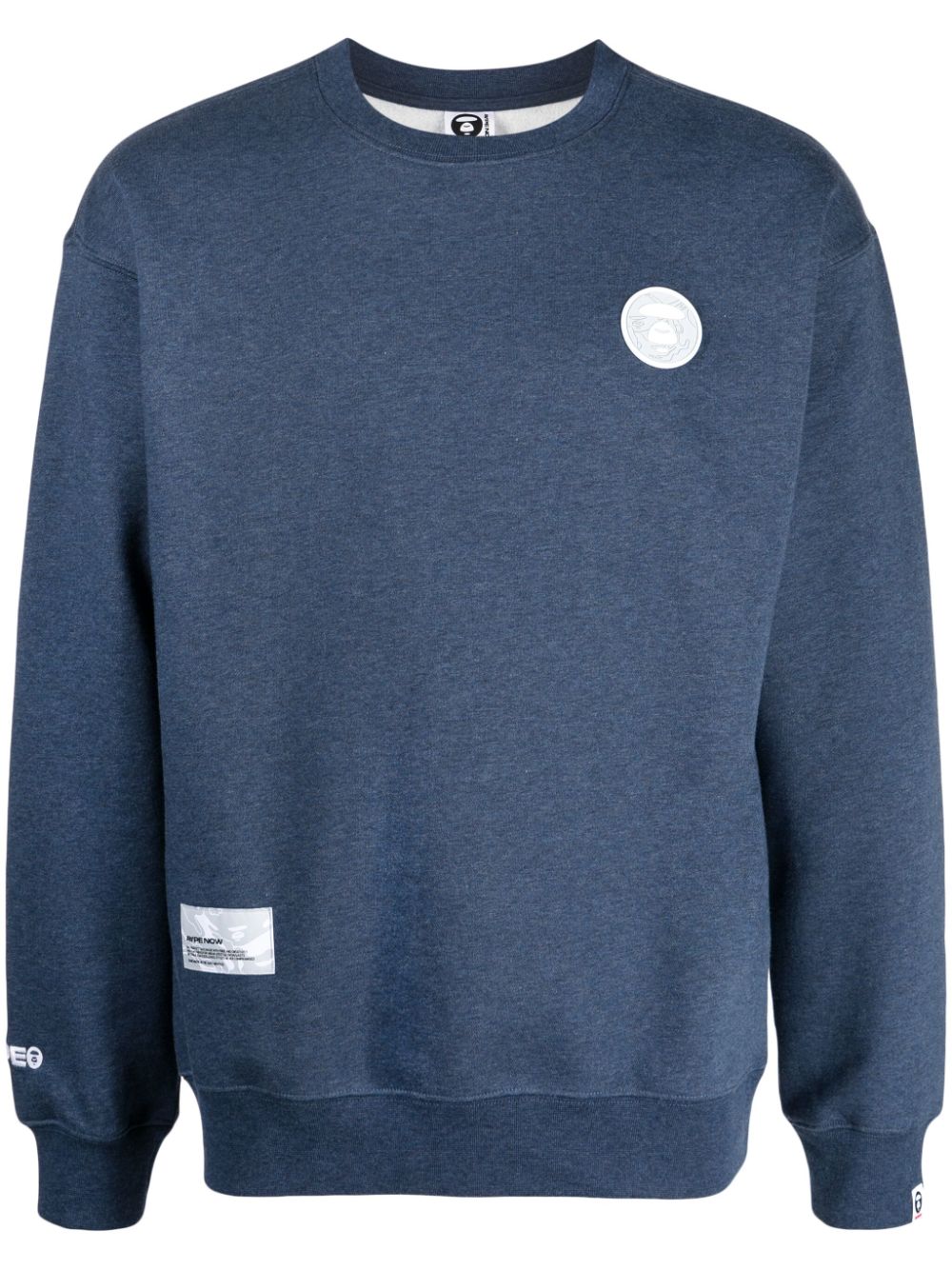 AAPE BY *A BATHING APE® logo-patch crew-neck sweatshirt - Blue von AAPE BY *A BATHING APE®