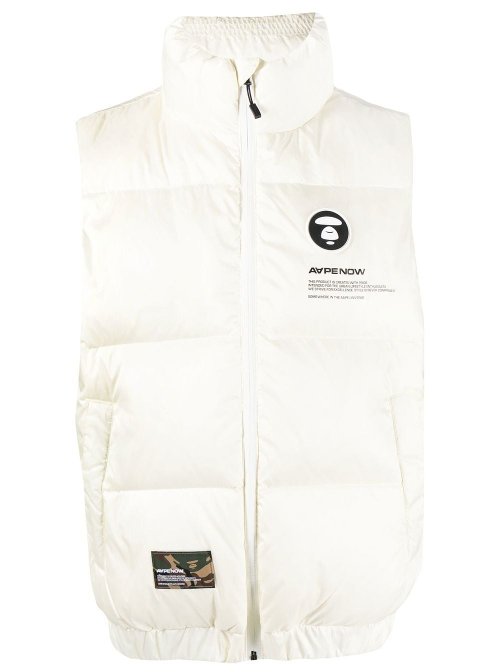 AAPE BY *A BATHING APE® logo-patch padded gilet - Neutrals von AAPE BY *A BATHING APE®