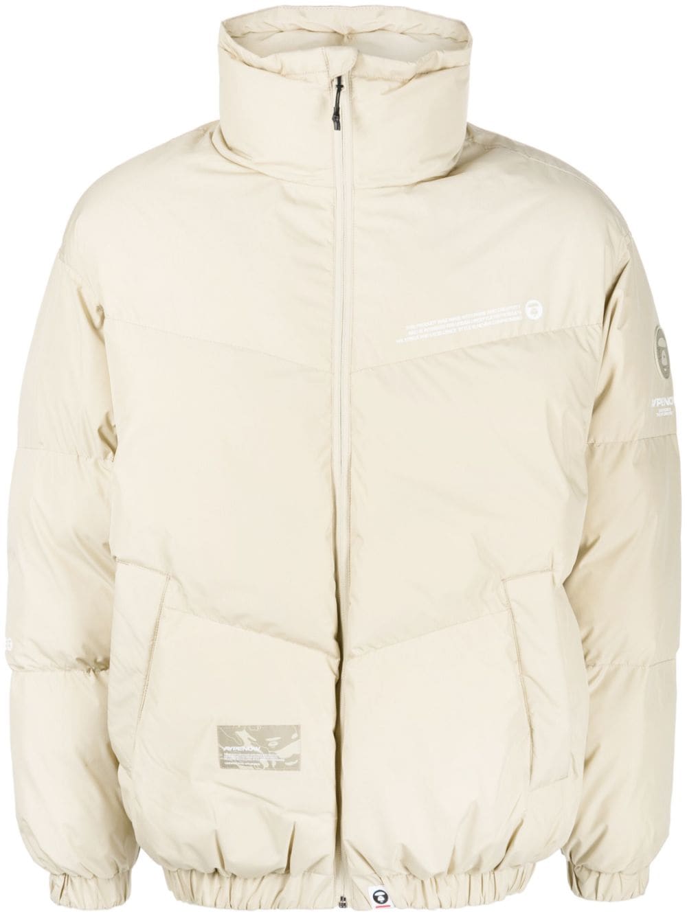 AAPE BY *A BATHING APE® logo-patch quilted jacket - Neutrals von AAPE BY *A BATHING APE®