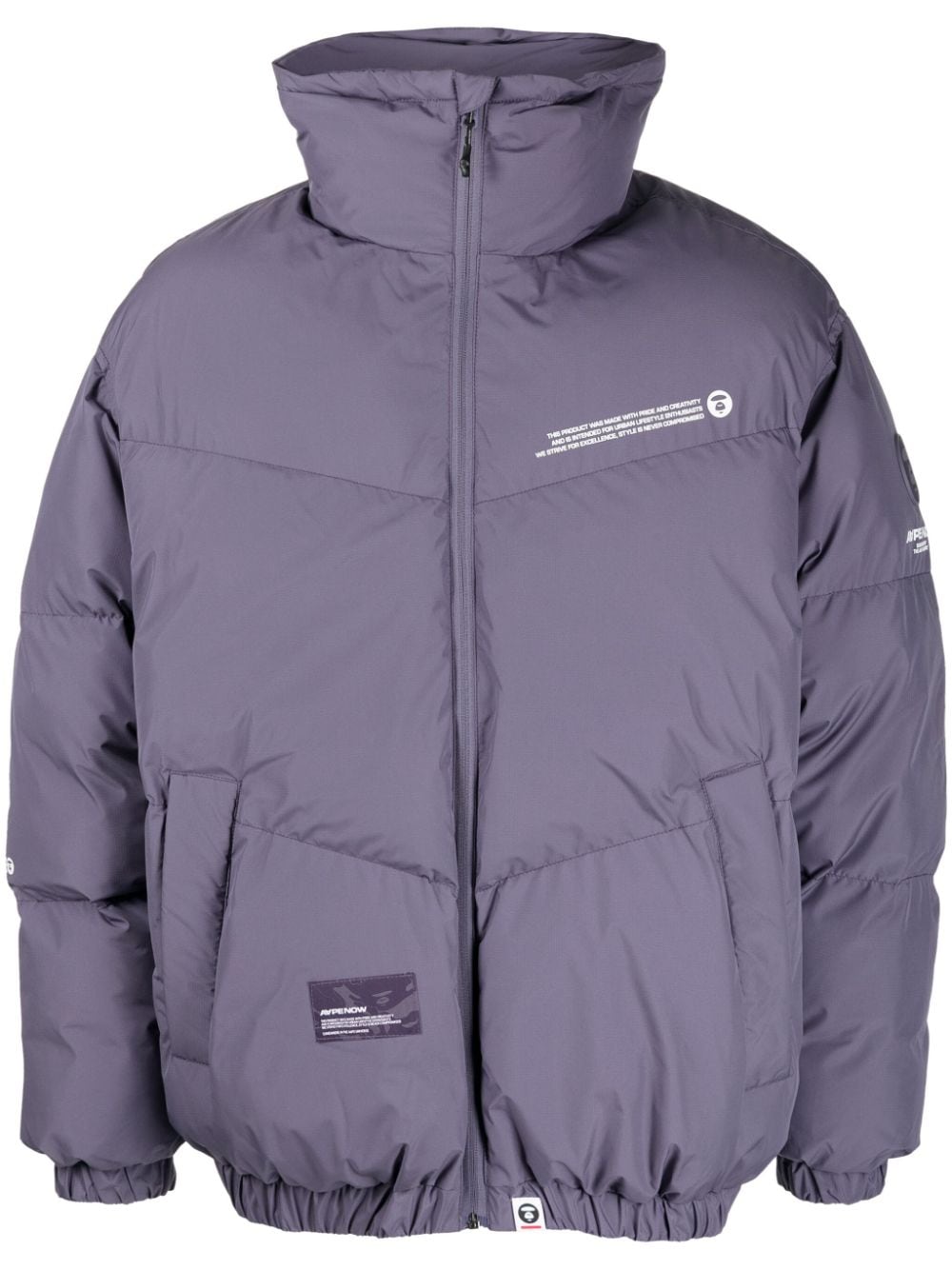 AAPE BY *A BATHING APE® logo-patch quilted jacket - Purple von AAPE BY *A BATHING APE®