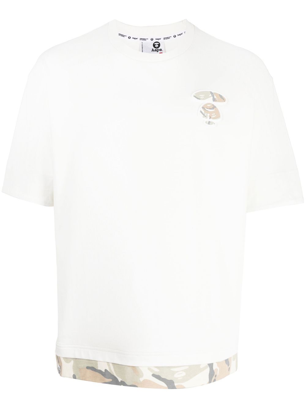 AAPE BY *A BATHING APE® logo-patch short-sleeve T-shirt - Neutrals von AAPE BY *A BATHING APE®