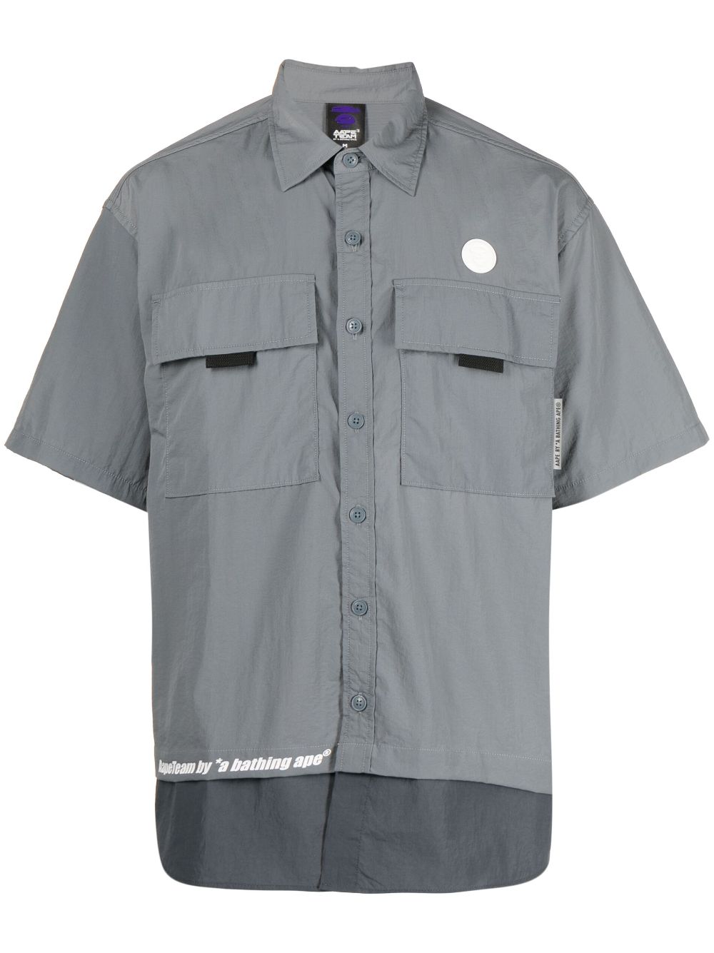 AAPE BY *A BATHING APE® logo-patch short-sleeved shirt - Grey von AAPE BY *A BATHING APE®