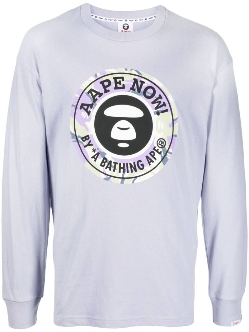 AAPE BY *A BATHING APE® logo-print cotton T-shirt - Purple von AAPE BY *A BATHING APE®
