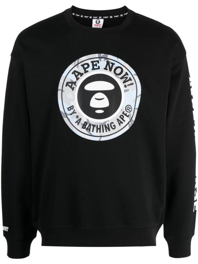 AAPE BY *A BATHING APE® logo-print cotton-blend sweatshirt - Black von AAPE BY *A BATHING APE®