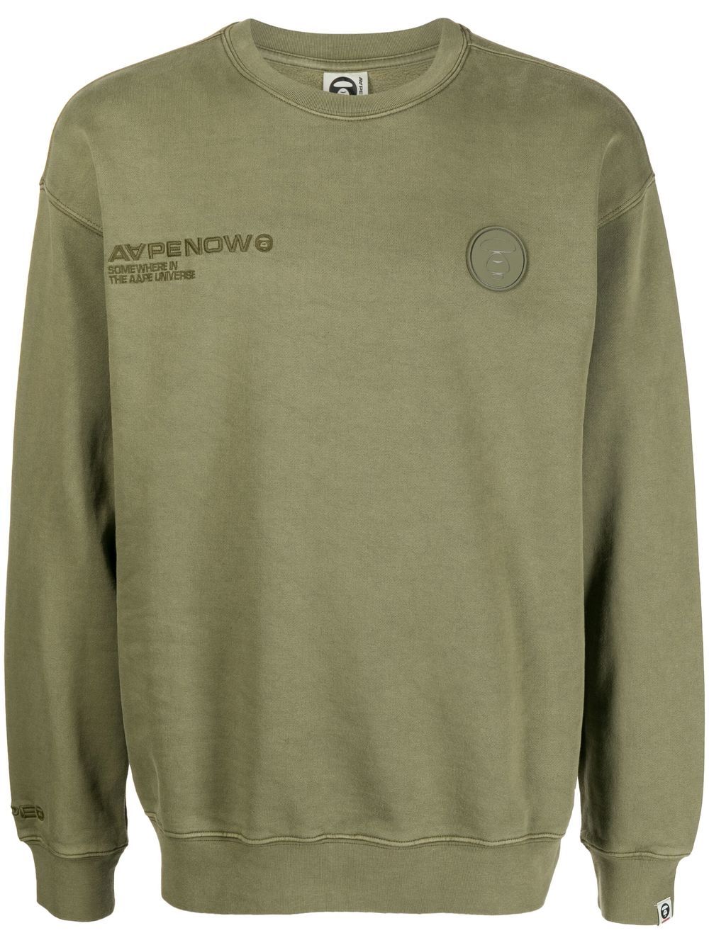 AAPE BY *A BATHING APE® logo-print cotton sweatshirt - Green von AAPE BY *A BATHING APE®