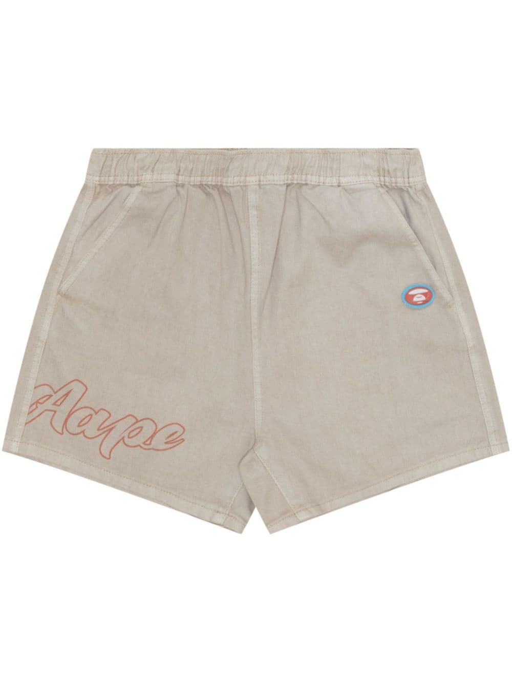 AAPE BY *A BATHING APE® logo-print cotton track shorts - Neutrals von AAPE BY *A BATHING APE®