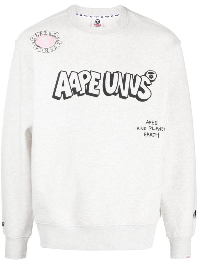 AAPE BY *A BATHING APE® logo-print crew-neck sweatshirt - Grey von AAPE BY *A BATHING APE®