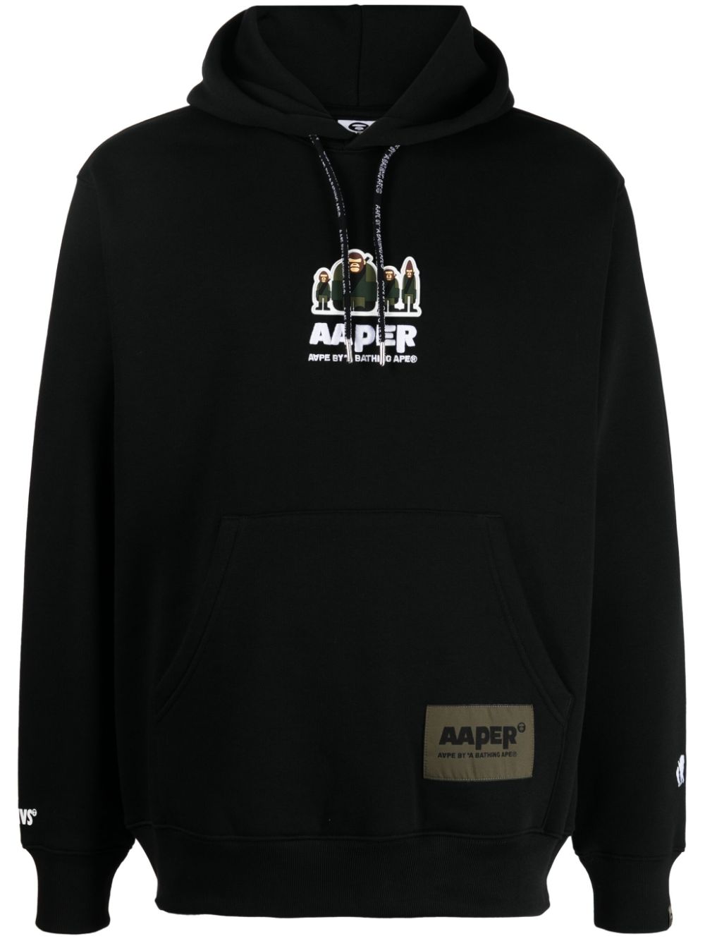 AAPE BY *A BATHING APE® logo-print drawstring hoodie - Black von AAPE BY *A BATHING APE®