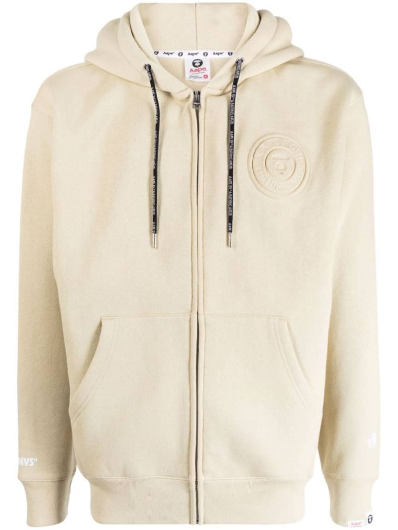 AAPE BY *A BATHING APE® logo-print drawstring hoodie - Neutrals von AAPE BY *A BATHING APE®