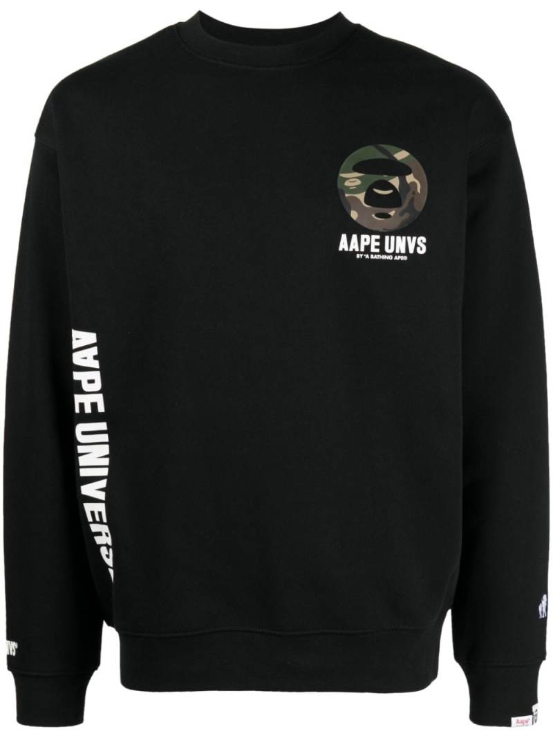 AAPE BY *A BATHING APE® logo-print jersey sweatshirt - Black von AAPE BY *A BATHING APE®