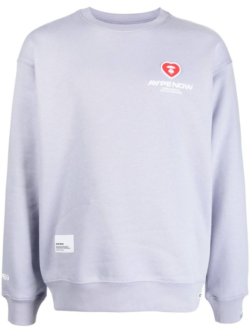 AAPE BY *A BATHING APE® logo-print jersey sweatshirt - Purple von AAPE BY *A BATHING APE®