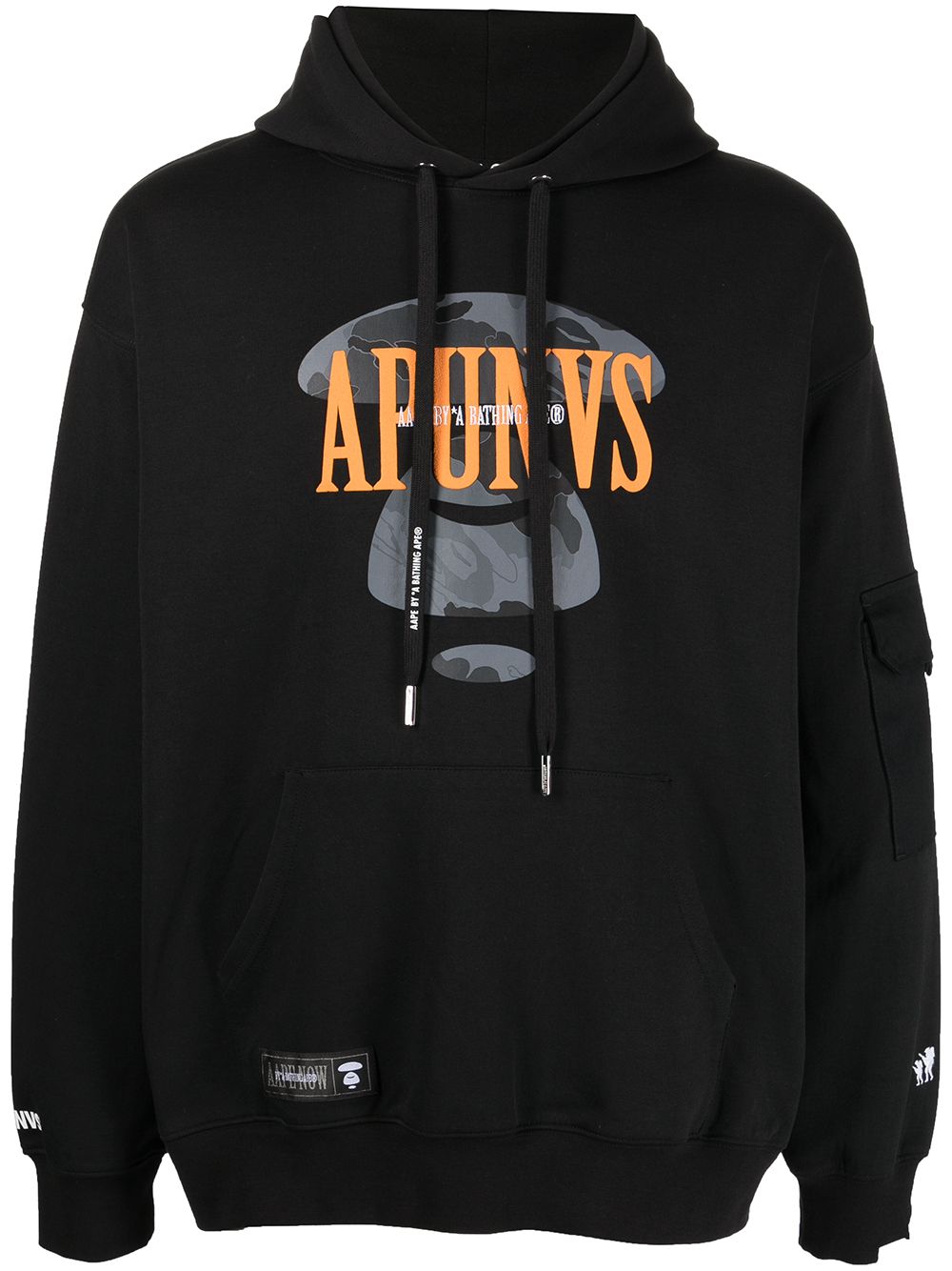 AAPE BY *A BATHING APE® logo-print panelled hoodie - Black von AAPE BY *A BATHING APE®