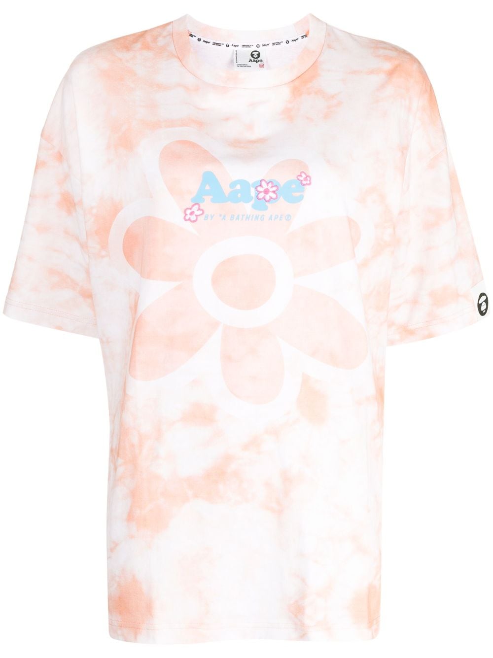 AAPE BY *A BATHING APE® logo-print tie-dye cotton T-shirt - Orange von AAPE BY *A BATHING APE®