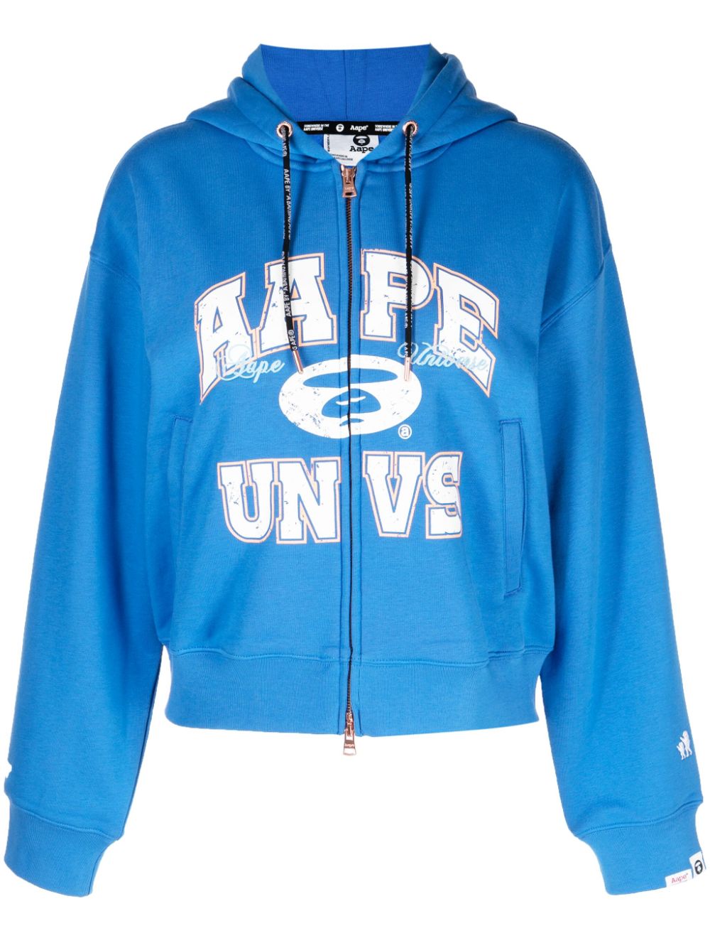 AAPE BY *A BATHING APE® logo-print zip-up hoodie - Blue von AAPE BY *A BATHING APE®