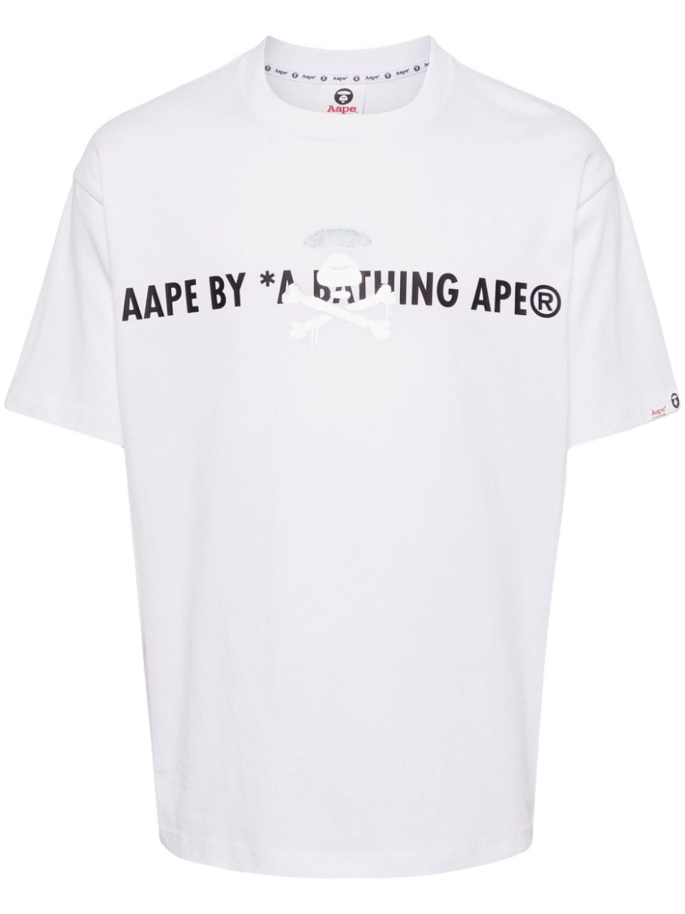 AAPE BY *A BATHING APE® metallic-logo cotton T-shirt - White von AAPE BY *A BATHING APE®