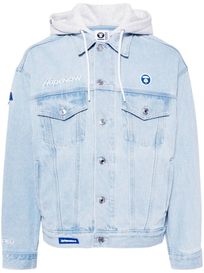 AAPE BY *A BATHING APE® patch-detail drawstring denim jacket - Blue von AAPE BY *A BATHING APE®