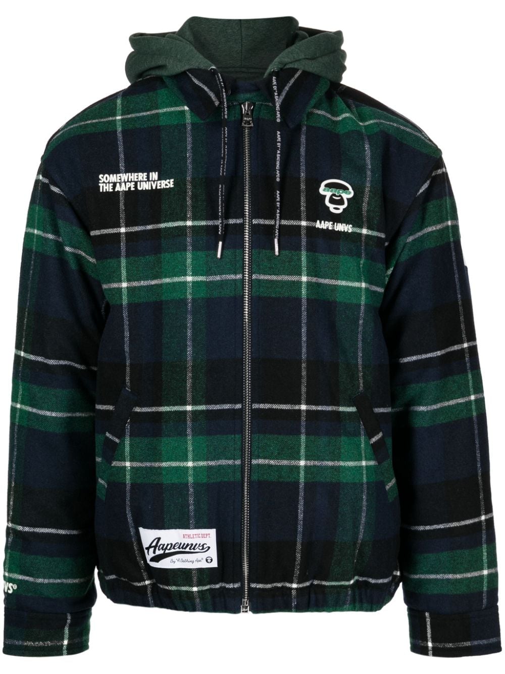 AAPE BY *A BATHING APE® plaid-check hooded jacket - Multicolour von AAPE BY *A BATHING APE®