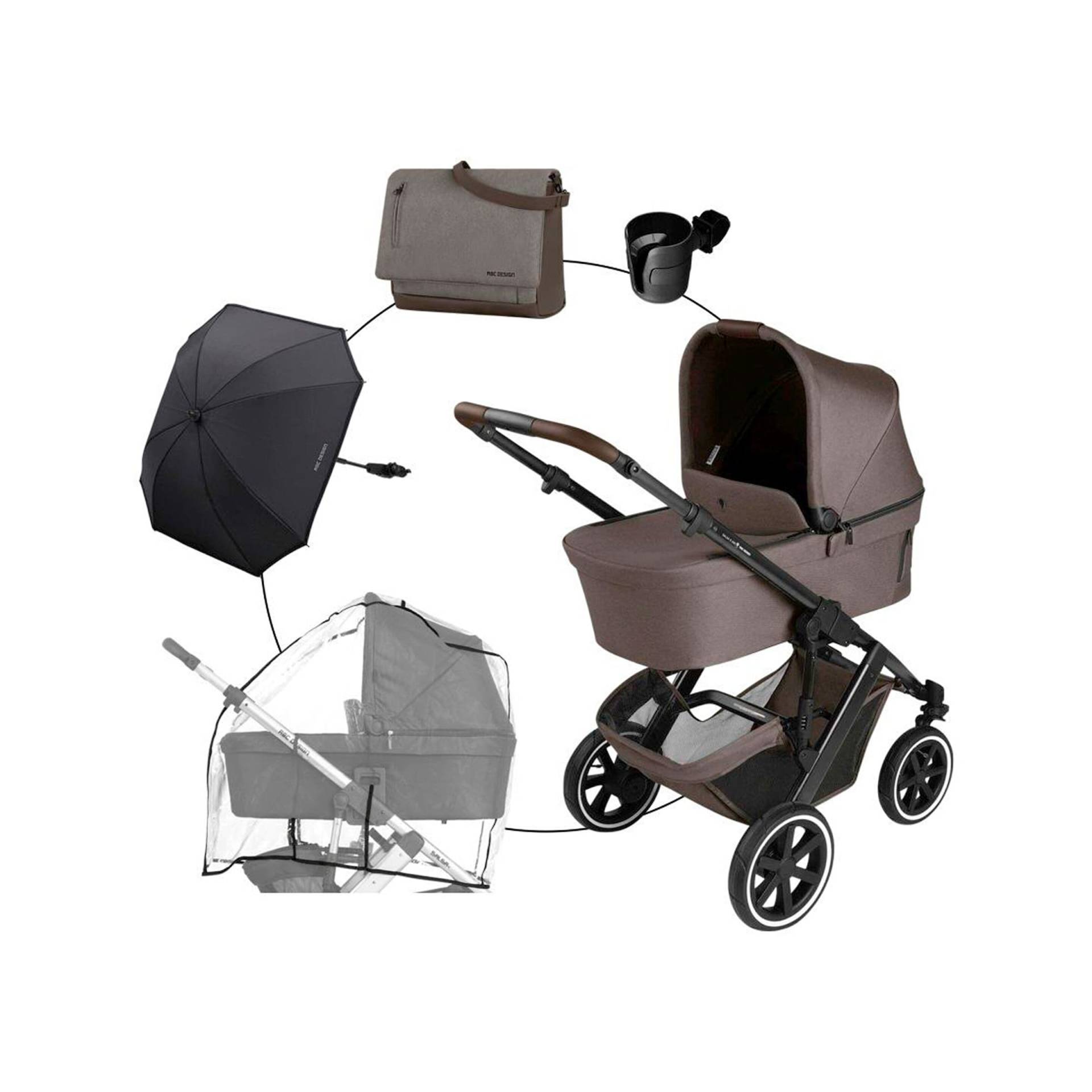 Kombikinderwagen Salsa 5 Air Trio-Set inkl. Wickeltasche, Sonnenschirm, Regenschutz und Becherhalter von ABC Design