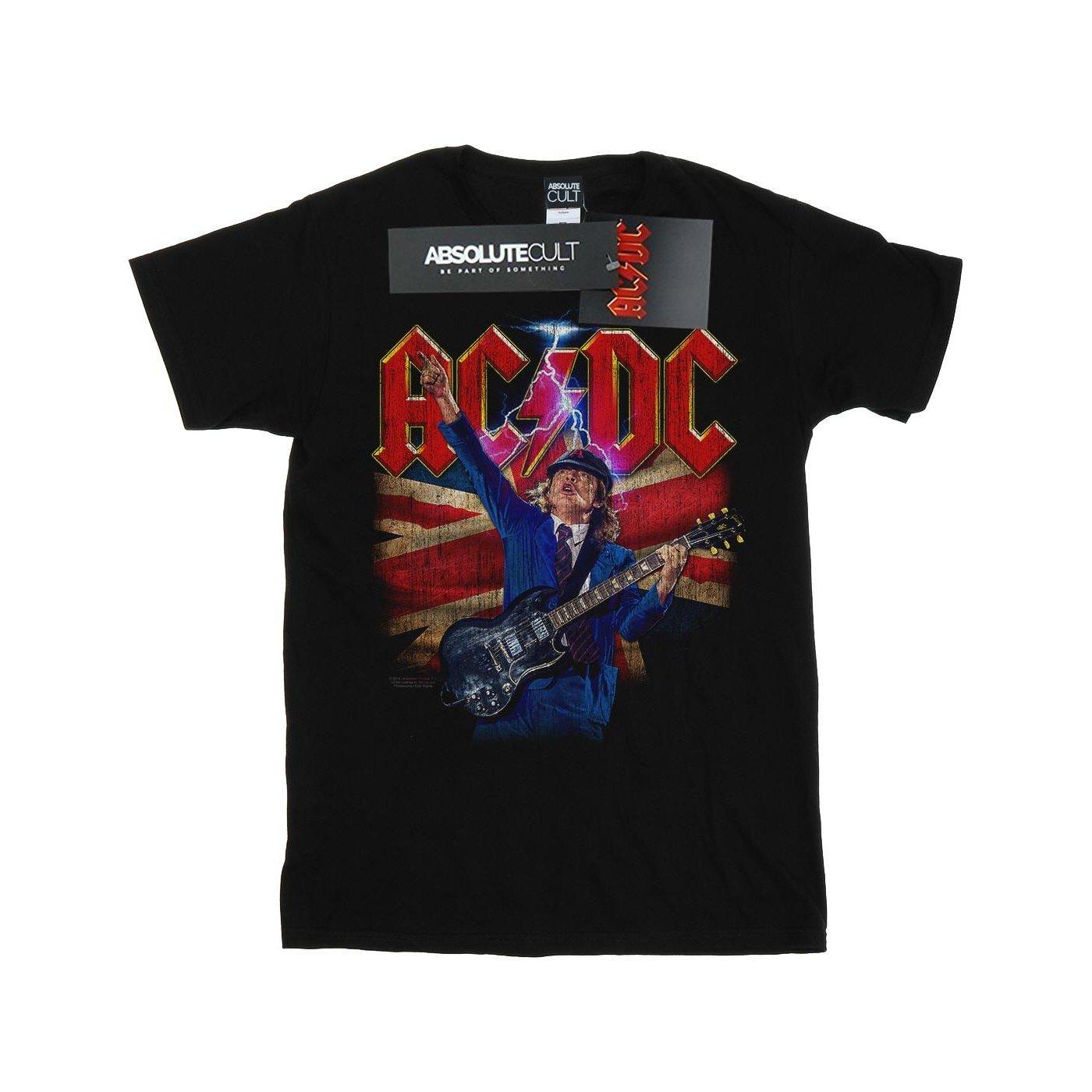 Acdc Angus Union Flag Lightning Tshirt Herren Schwarz L