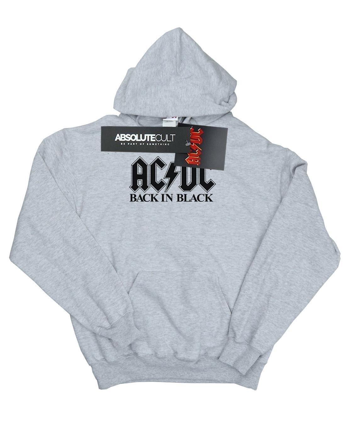 Acdc Back In Black Logo Kapuzenpullover Mädchen Grau 128 von AC/DC