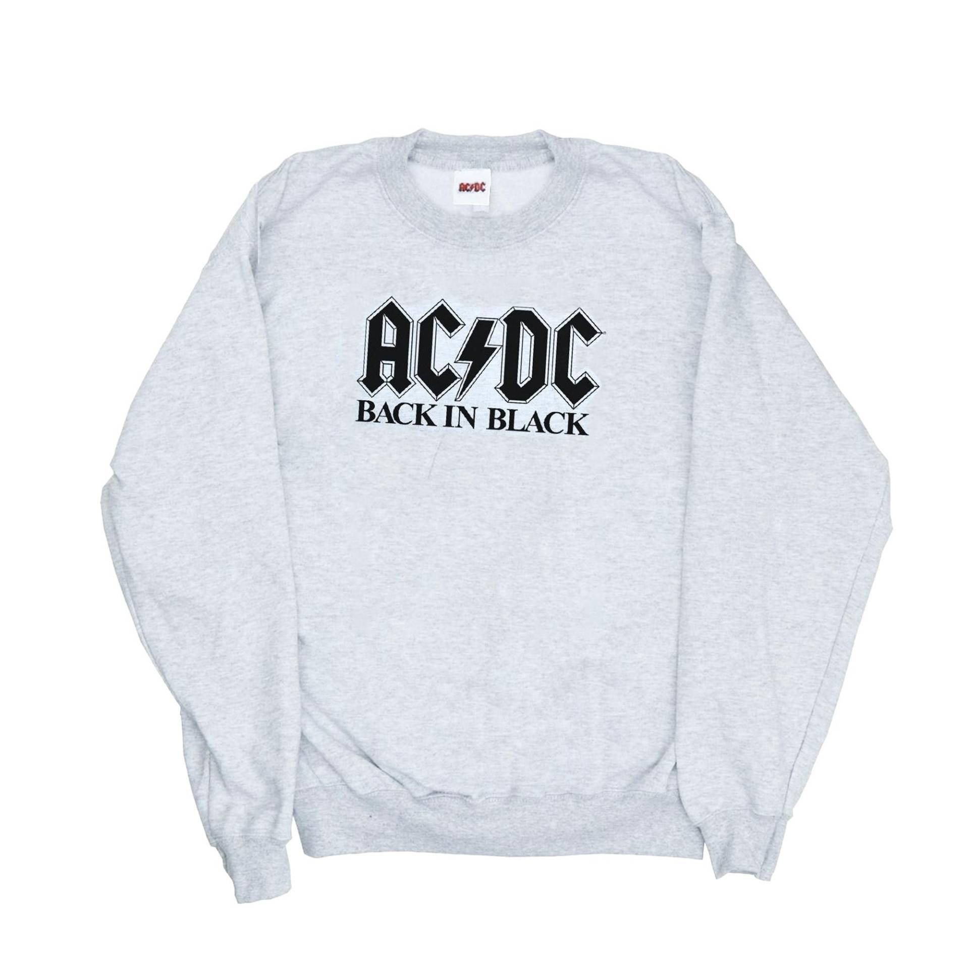 Acdc Back In Black Logo Sweatshirt Damen Grau L von AC/DC