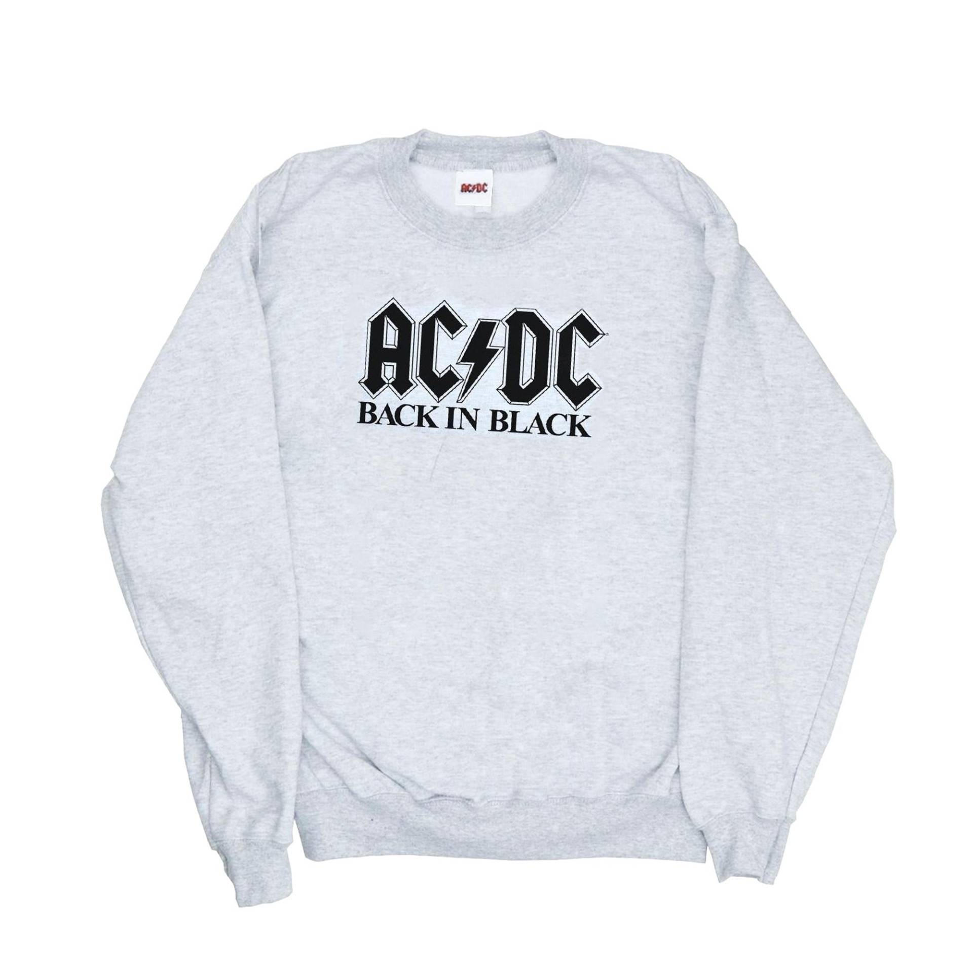 Acdc Back In Black Logo Sweatshirt Damen Grau M von AC/DC