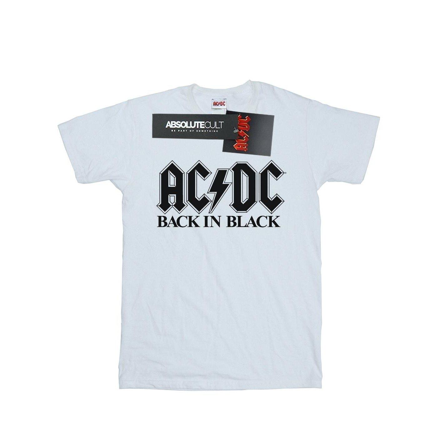 Acdc Back In Black Logo Tshirt Damen Weiss XXL von AC/DC